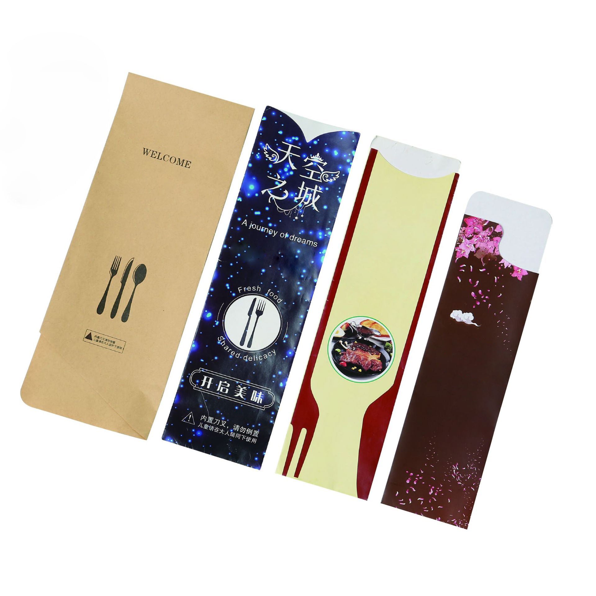 Customized Cardboard Disposable Cutlery Utensil Holder HL40CB01